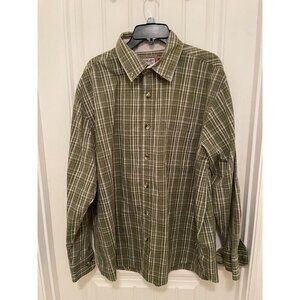 C.E. Schmidt Workwear‎ Mens Green & White Plaid Button-Up Shirt XL